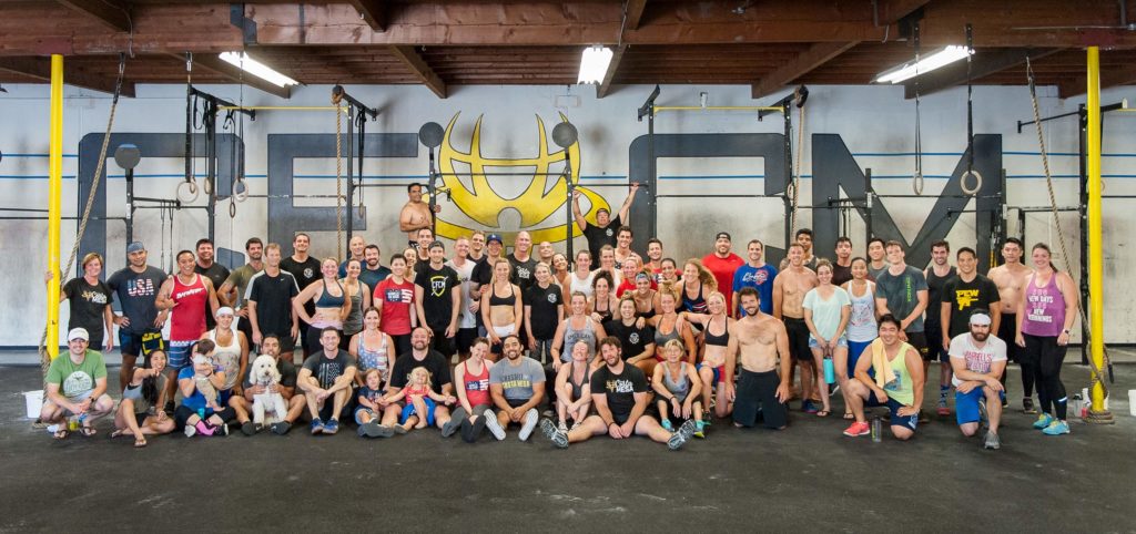 CrossFit Costa Mesa members and coaches together